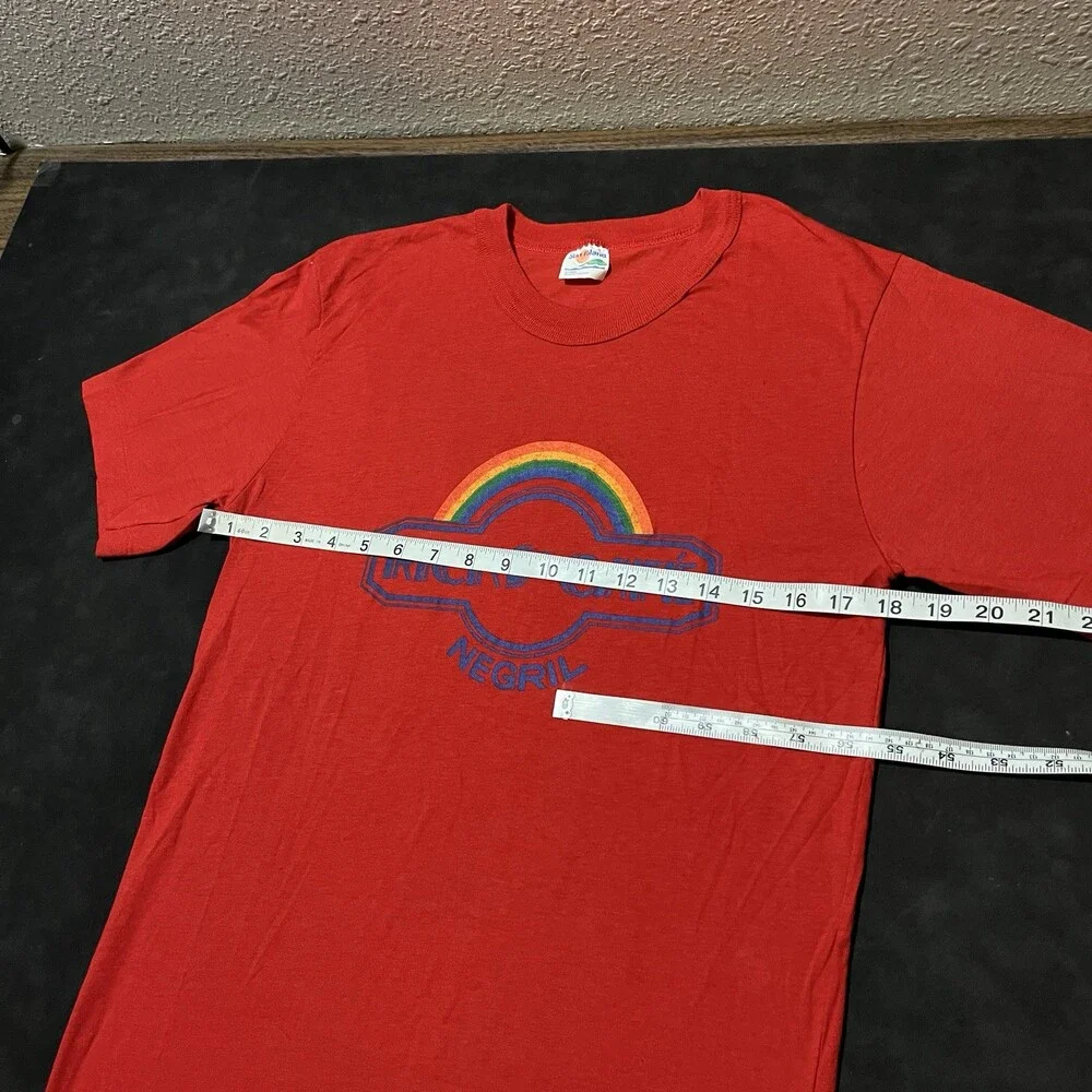 Vintage 1970s Shirt Rainbow Ricks Cafe people power movement protest Gay Lesbian